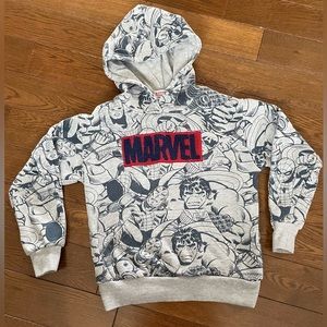Marvel Boy's Hoodie | Grey & Navy | Size small